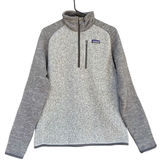 Patagonia Men Medium Better Sweater 1/4 Zip Pullover Jacket Fleece Gray Charcoal - Picture 1 of 9